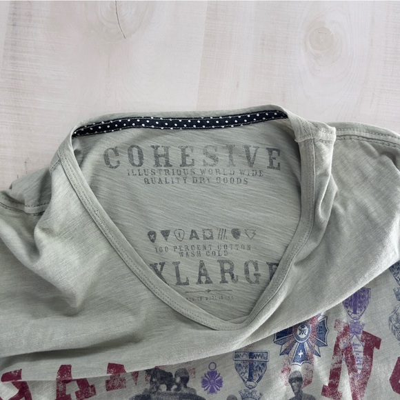 COHESIVE mens graphic tee SOFT thin cotton green artsy XL army tank - Picture 6 of 8